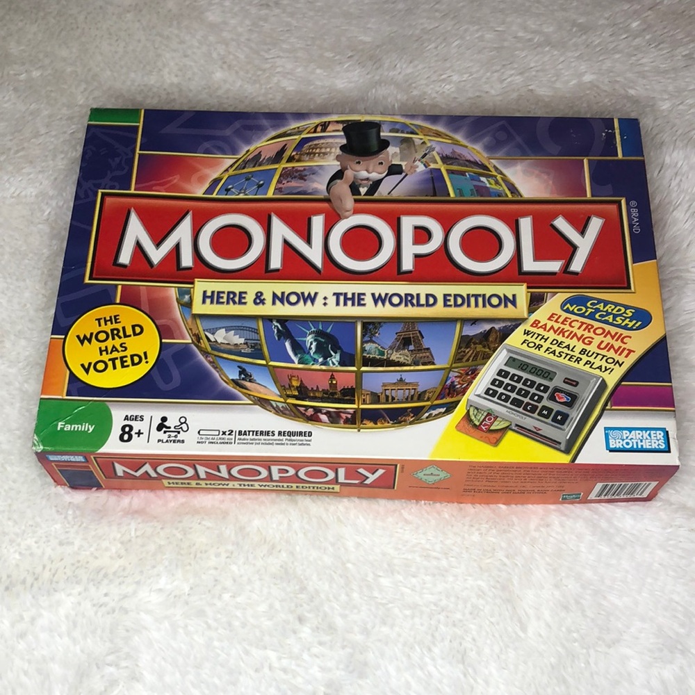 Monopoly Here & Now The World Edition Credit Cards Not Cash Game Board Hasbro - Picture 2 of 13
